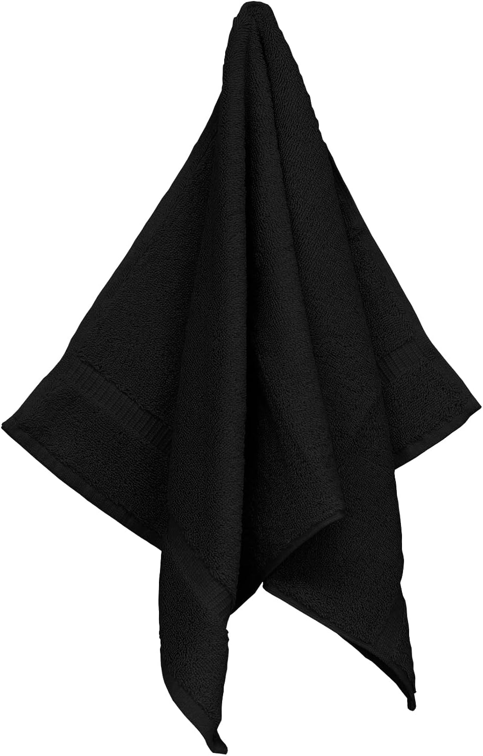 Monogrammed Hand Towel, Personalized Initial Gift, Extra Absorbent 100% Turkish Cotton - Soft Terry Finish - Set of 2 - White Block Initial Y - Embroidered on Black Towels