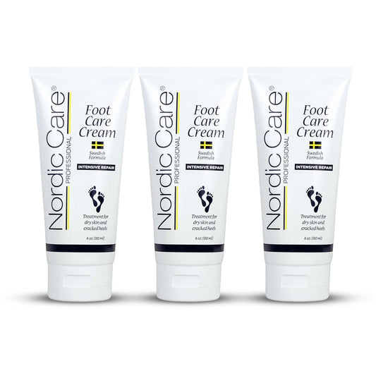 Nordic Care Foot Care Cream Intensive Repair | 10% Urea Treats Severely Dry Feet & Cracked Heels | Noticeable Results In Days 6oz. (Pack of 3)