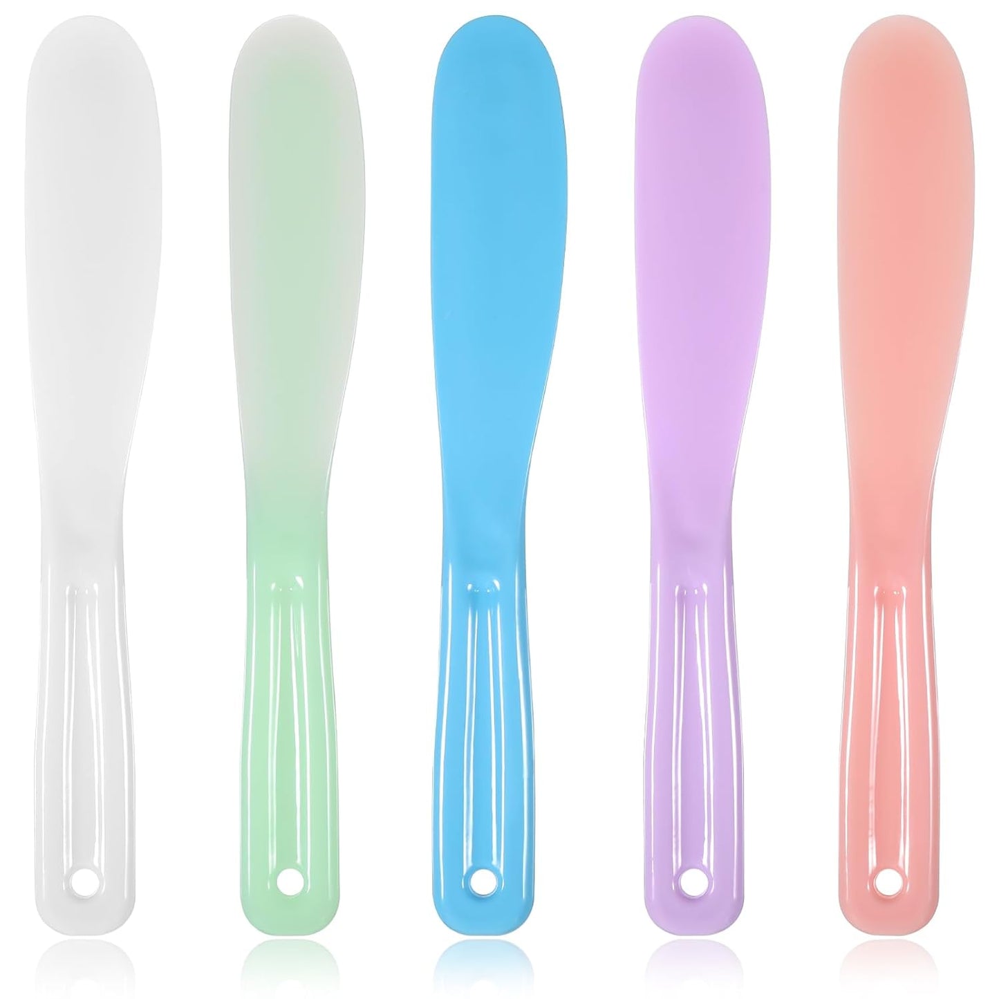 5 Pcs Large Plastic Cosmetic Spatula Large Makeup Scoops Mask Mixing Spoon Scoops Reusable Stick Applicator Beauty Spa Makeup Tools for DIY Cream Lotions Moisturizers