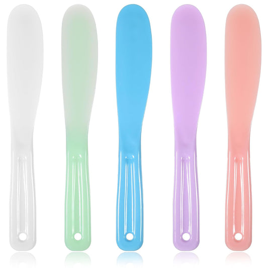 5 Pcs Large Plastic Cosmetic Spatula Large Makeup Scoops Mask Mixing Spoon Scoops Reusable Stick Applicator Beauty Spa Makeup Tools for DIY Cream Lotions Moisturizers