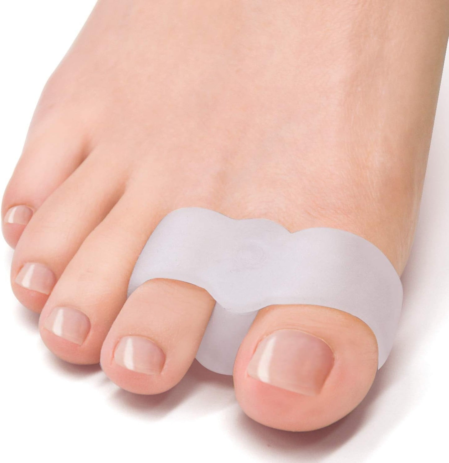 Welnove Pack of 12 Bunion Corrector, Toe Separators with 2 Loops, Big Toe Spacer Suitable for Bunion and Overlap Toe (White)