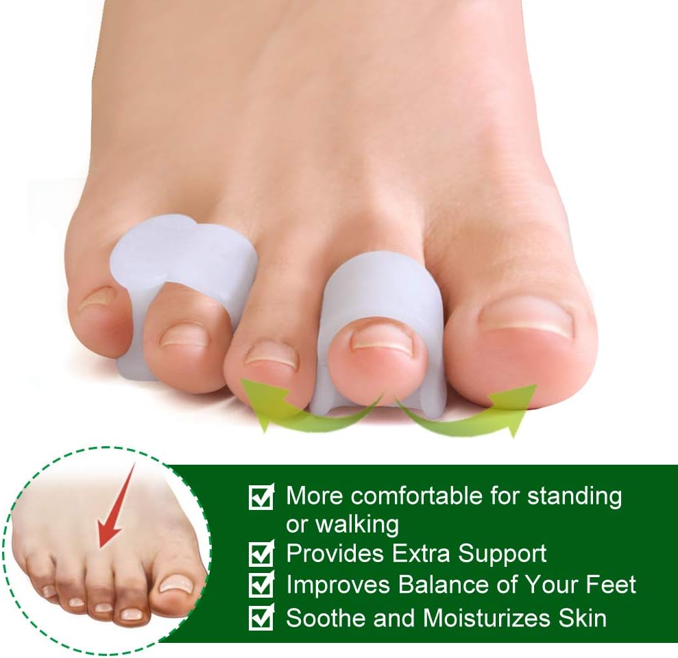 Welnove Gel Toe Separator, Pinky Toe Spacers, Little Toe Cushions for Preventing Rubbing & Relieve Pressure (Pack of 12)