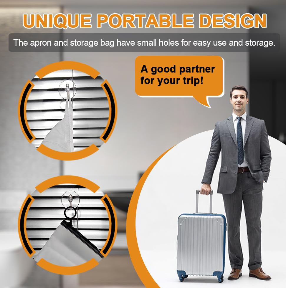 Gifts for Men, Beard Bib Apron, Large Beard Shaving Apron Cape with Suction Cups and Packing Pouch, Gifts for Dad Husband Boyfriend, Stocking Stuffers Christmas Gifts Father Day's Gift Birthday Gift