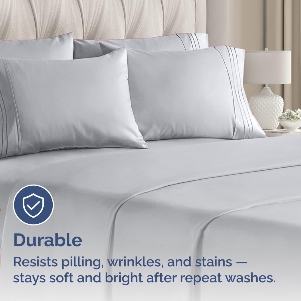 Queen Pillow Cases Set of 10 - Ultra Soft Hotel Quality Pillowcase Covers - Comfy, Cozy & Wrinkle Free - Shrink, Stain & Fade Resistant - Machine Washable Pillow Protectors - 10 Piece Set - Steel Blue