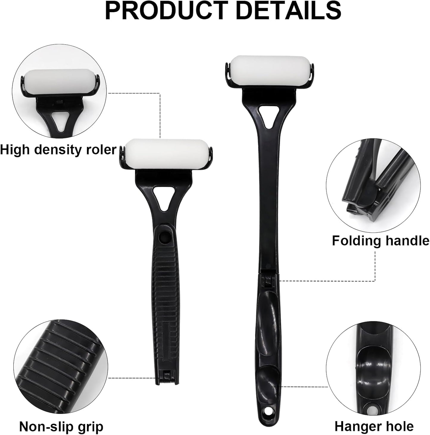 Lotion Applicator for Back & Body - Foldable 21.5" Back Lotion Applicator with 3 Replacement Rollers, Sunscreen Applicator & Lotion Back Roller for Daily Skin Care & Aids