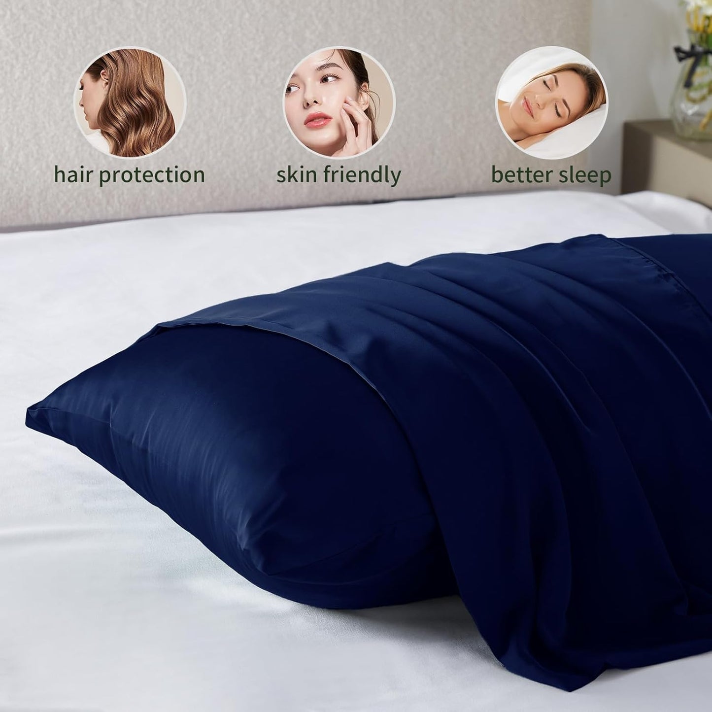 Silk Pillowcase for Hair and Skin Mulberry Silk Pillowcase Soft Breathable Smooth Both Sided Natural Silk Pillowcase with Zipper Beauty Sleep Silk Pillow Case 1 Pack for Gift(Queen,Teal Blue)