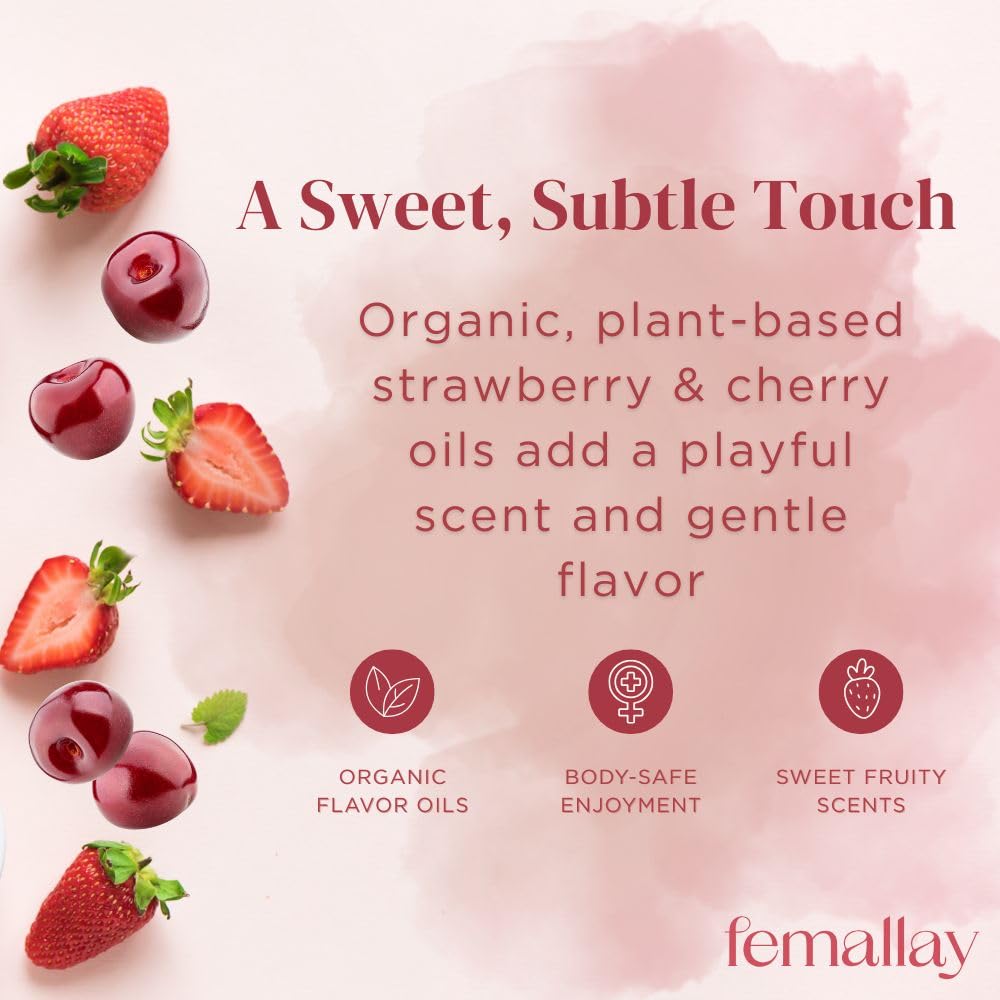 Femallay Organic Vaginal Moisturizing Suppositories – Cherry & Strawberry Variety Pack – 100% Natural Relief for Dryness, Odor & Daily Feminine Discomfort – 14 Count + Applicator