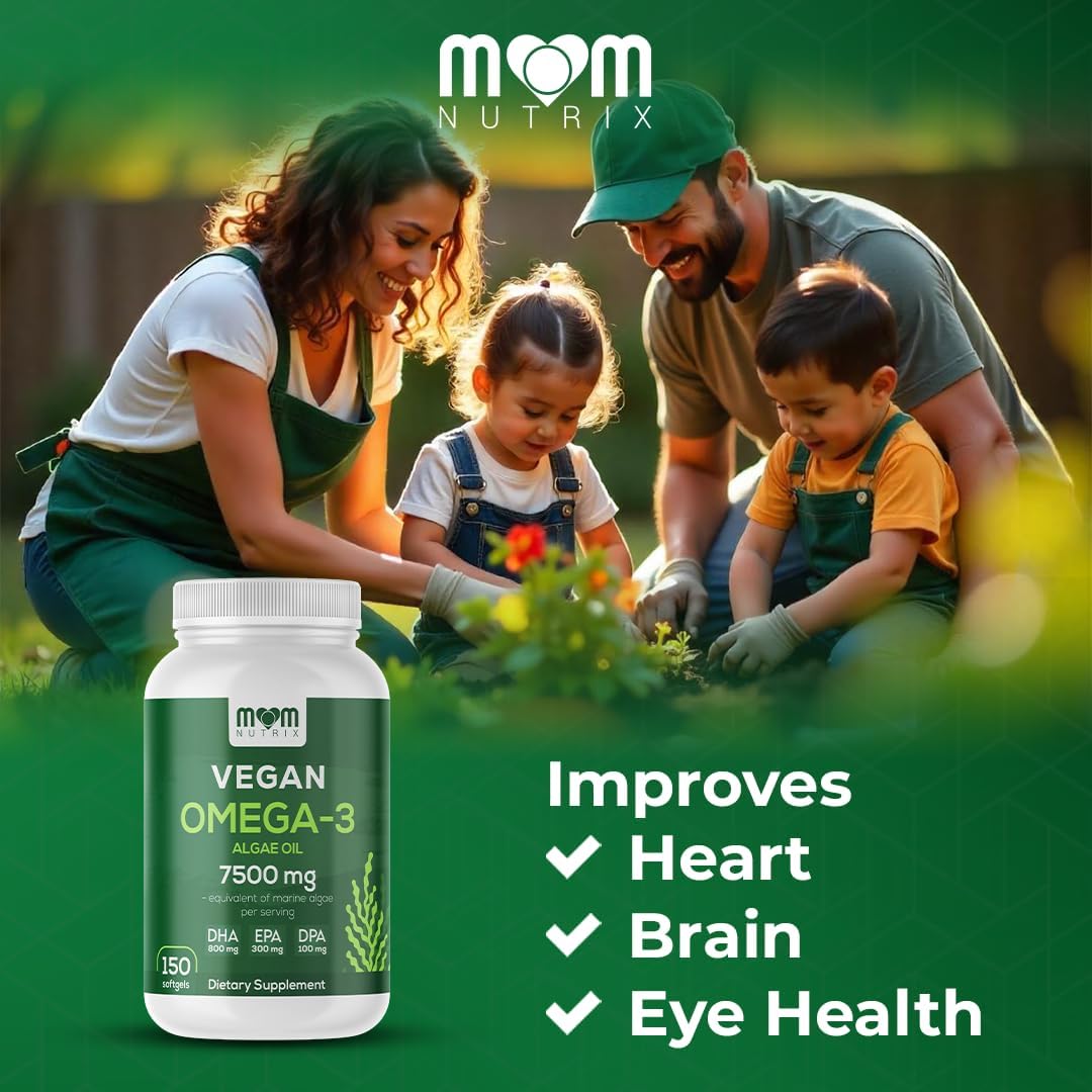 Fish Oil Alternative - Vegan Omega 3 Supplement Algae Oil DHA, EPA, DPA - Plant Based Omega 3 Fatty - Organic & Non-GMO - 150 Softgels
