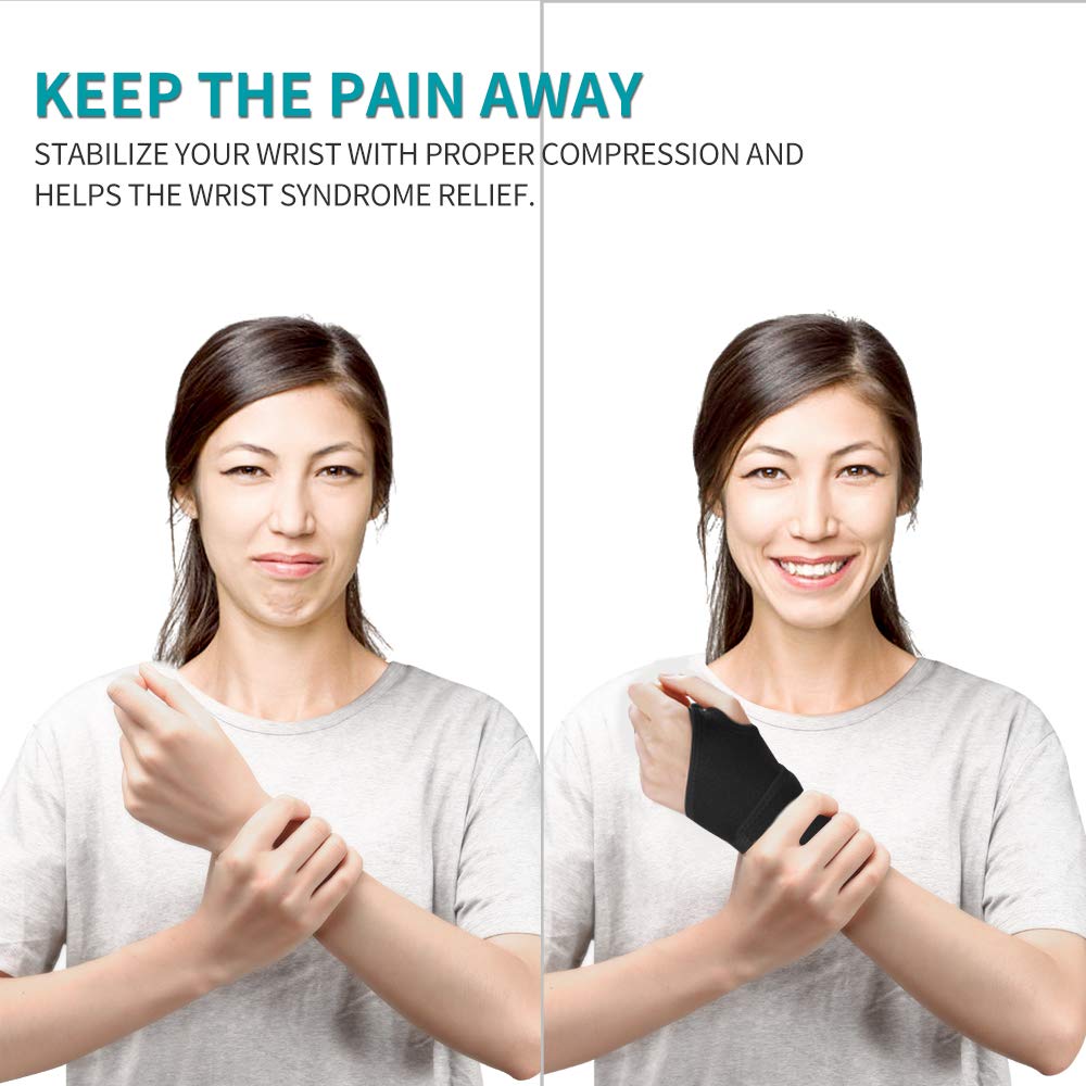 Wrist Brace for Carpal Tunnel, Breathable and Adjustable Wrist Support Brace for Arthritis and Tendinitis, Wrist Compression Wrap for Pain Relief, One Size Fits Left or Right Hand – Single