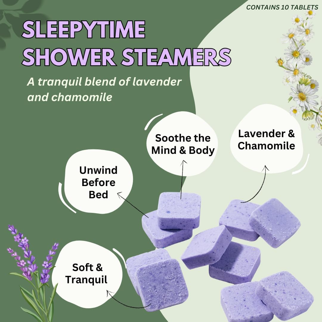 Lavender Shower Steamers Aromatherapy with Essential Oils, Made in The USA Shower Bombs, Shower Bomb Aromatherapy, Relaxing Gifts for Women, Spa Day Gifts, Birthday Gifts for Women and Men