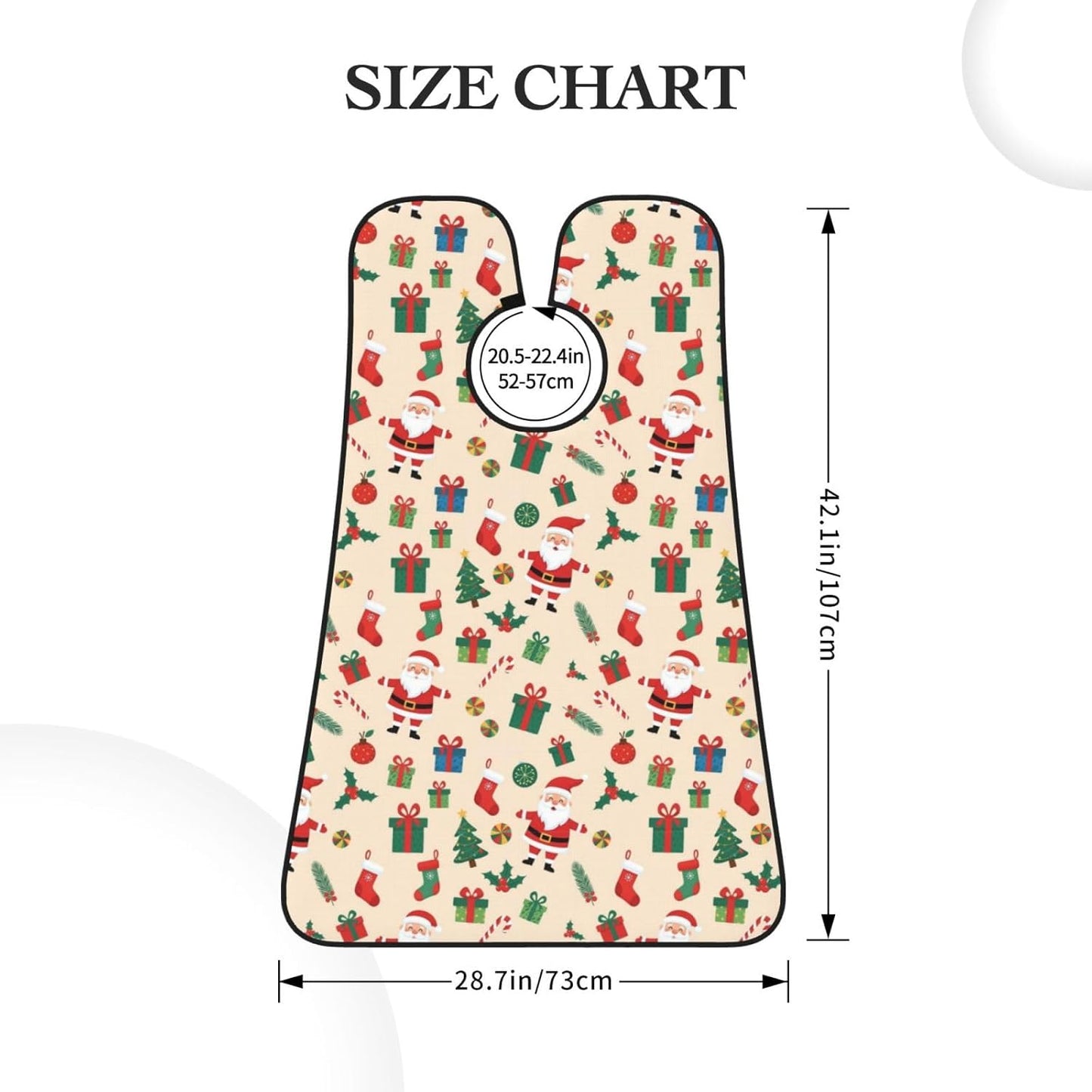 Beard Grooming Cape, Waterproof Hair Catcher for Shaving Trimming, Non-Stick Bib Apron Gifts for Dad Men, Cute Cartoon Santa Claus Christmas Shave Bib
