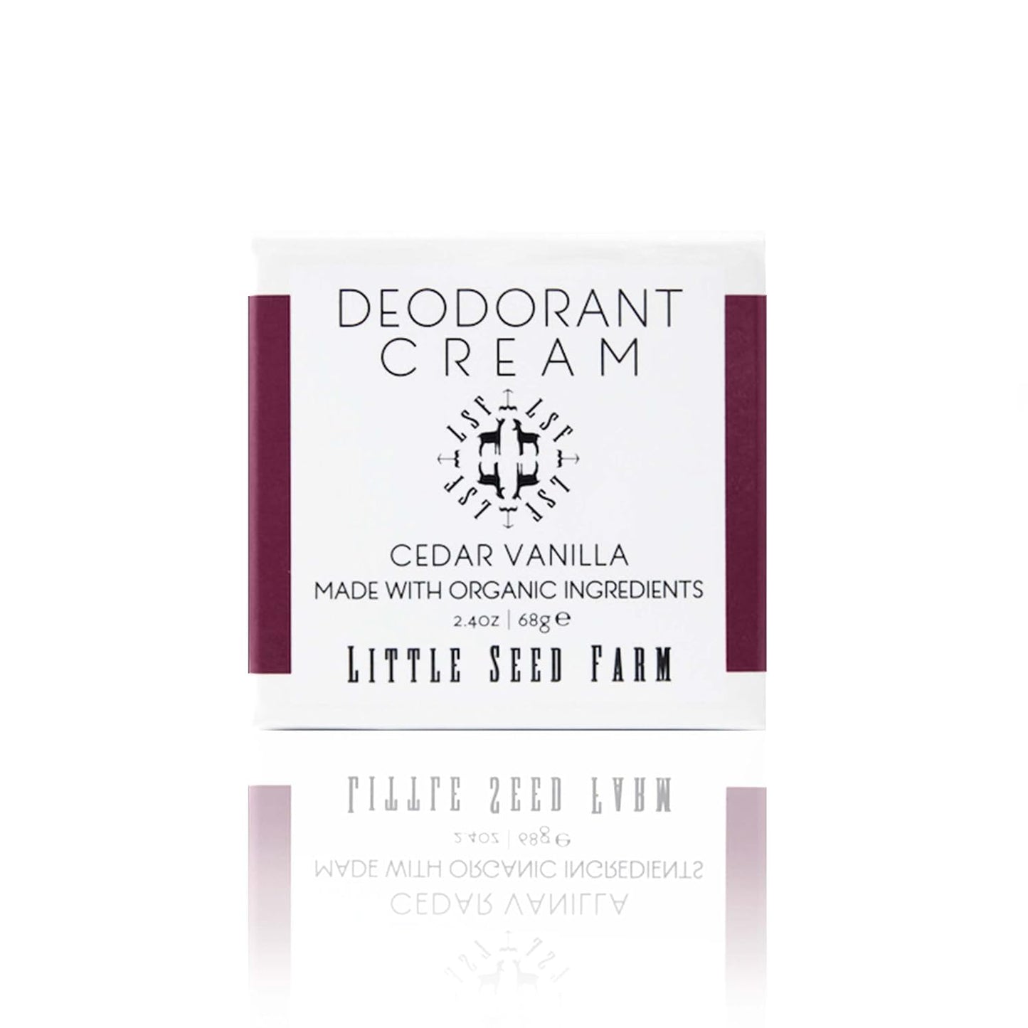 Little Seed Farm All Natural Deodorant Cream - Cedar Vanilla - Aluminum Free Deodorant for Women or Men, Net Wt. 2.4oz | 68g