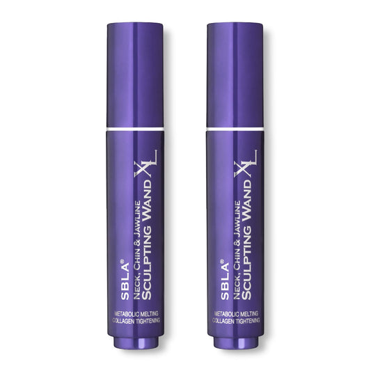 SBLA Neck, Chin & Jawline Sculpting Wand XL – Melts Neck Fat Under The Chin & Along Jowls, Lifts & Sculpts The Entire Area & Reduces Lines, Boosts Collagen Production - 2 Pack