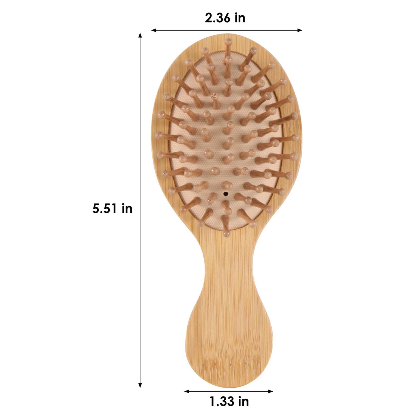 Mini Travel Sandalwood Hair Brush Comb, Bornbyme Wooden Bamboo Massage Scalp Comb for Hair Growth Anti-Static Detangler Brush for Women & Kids