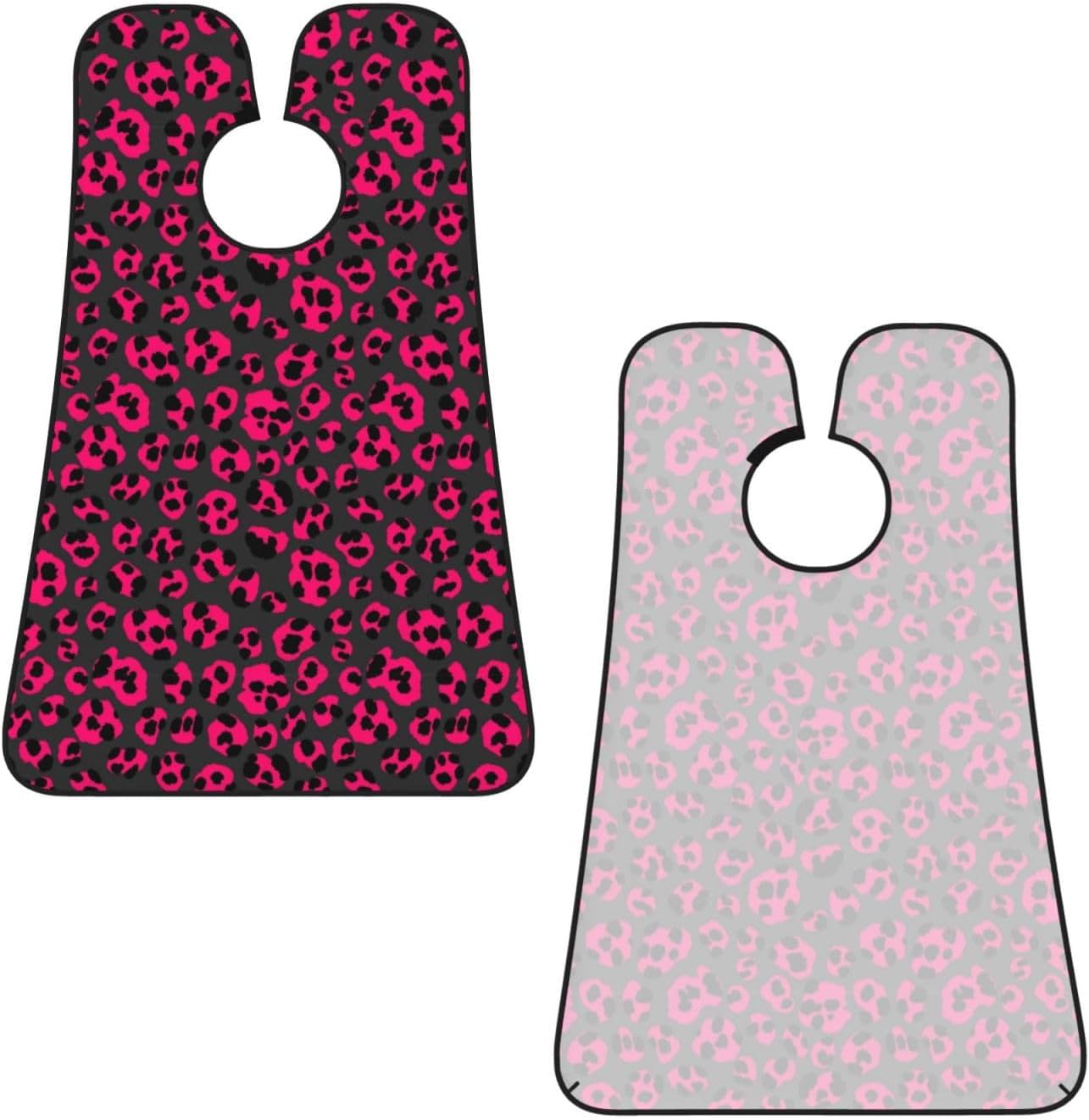 Waterproof Beard Grooming Bib, Luxury Pink Dark Gray Leopard Cheetah Print Shave Bib, Non-Stick Hair Catcher for Shaving Trimming, Apron Essential for Men Dad