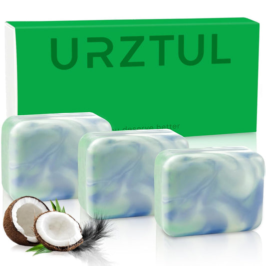 Emu Oil Soap Bars 3 Pack, Handmade Cold Processed Exfoliating Body Wash Bar, Moisturizing for Dry Sensitive Skin, Soothes with Omega-Rich Oils