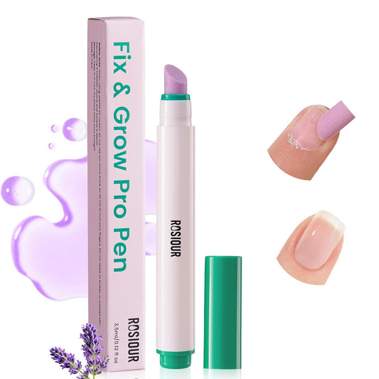 Ceramic Cuticle Oil Pusher Pen: 3-in-1 Nail Cuticle Buffer Pens for Hangnails, Dry & Damaged Nails, Moisturize Strengthen Brighten Nails Care