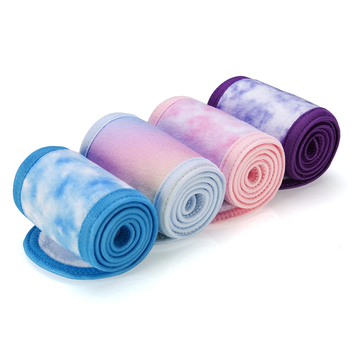 Spa Facial Headband 4 Pack Ultra Soft Adjustable Skincare for Face Washing, Shower, Facial Mask, Yoga