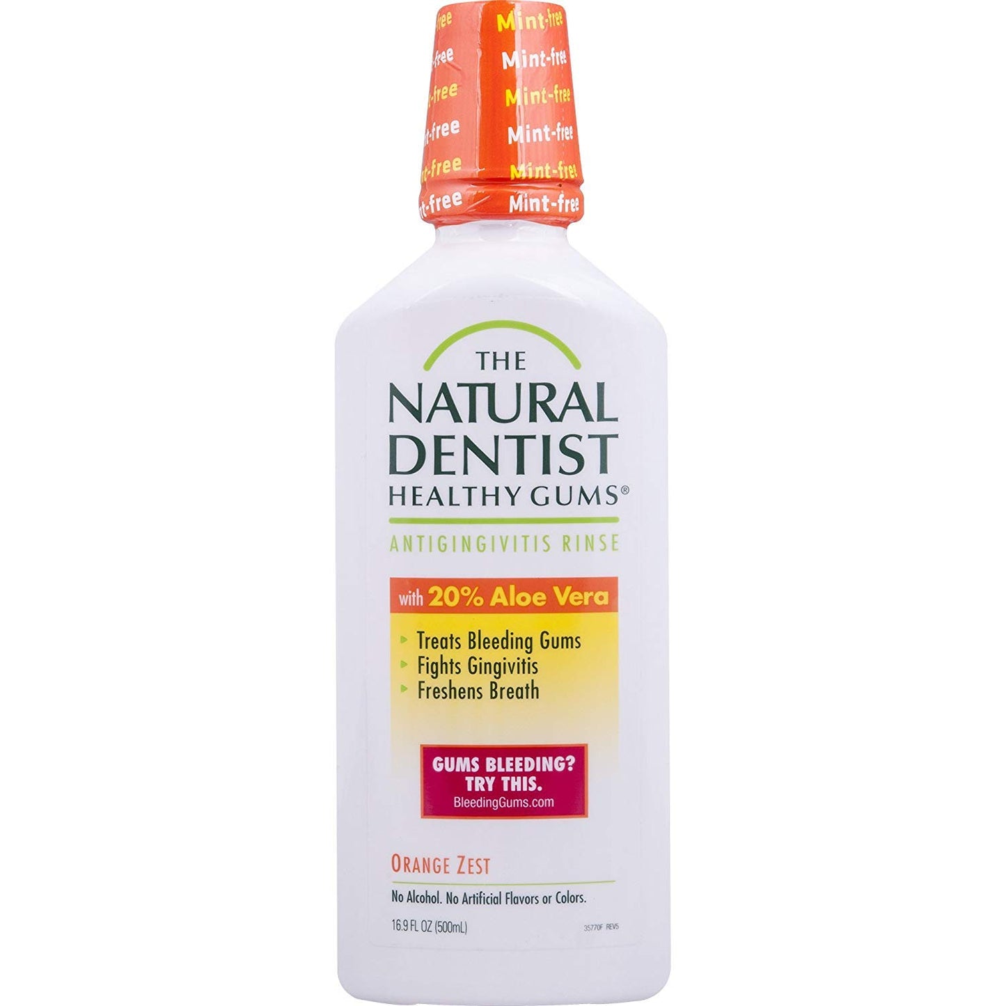 The Natural Dentist Healthy Gums Antigingivitis/Antiplaque Rinse and Orange Zest Flavor Mouthwash Bundle, 16.9 oz Bottles (2 pk)