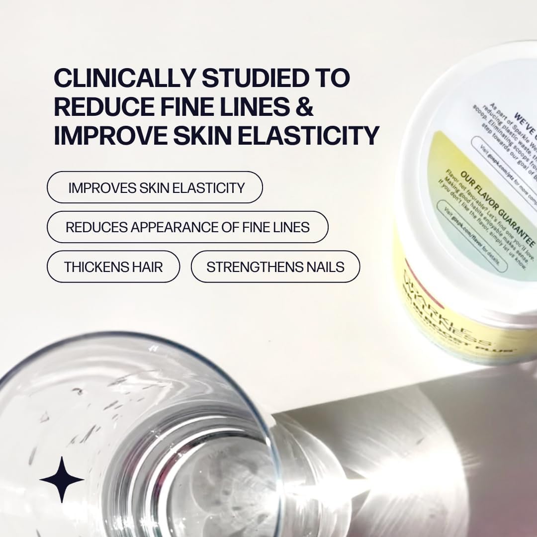 Sparkle Wellness VERISOL Bioactive Hydrolyzed Collagen Peptides | Collagen Powder Supplement with Vitamin C & Hyaluronic Acid for Hair, Skin, and Nail Health | Skin Boost Plus (Orange) [50-Serves]