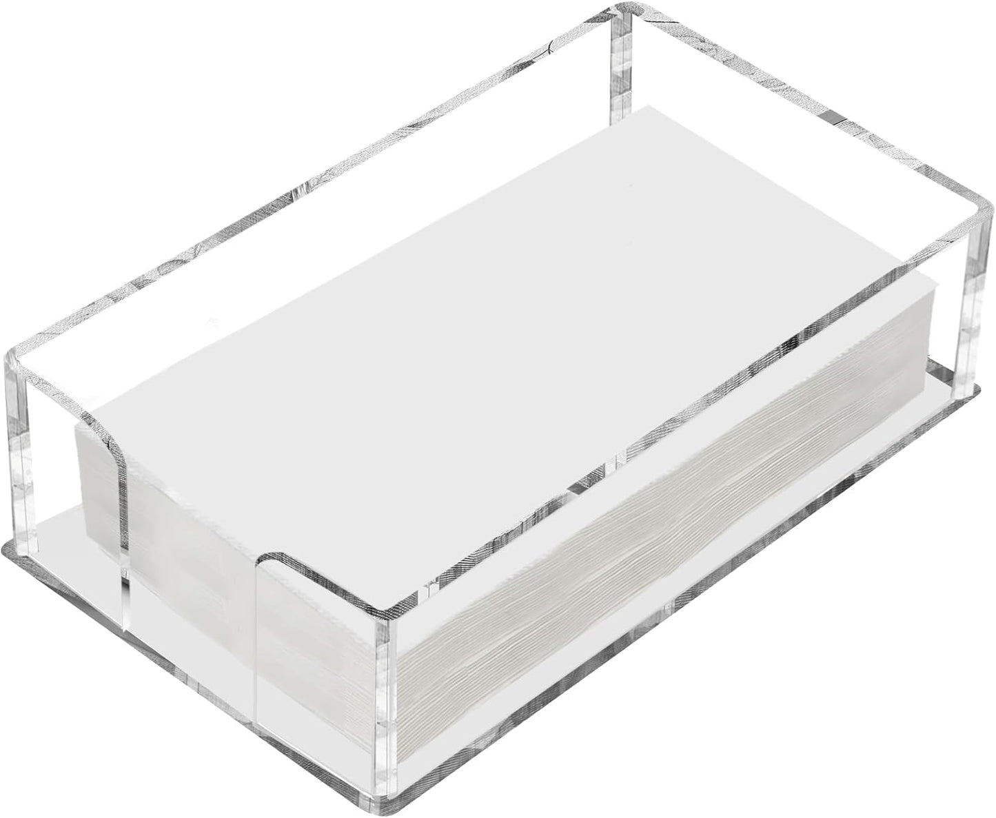 Fengzhe Acrylic Guest Towel Napkin Holder, Clear Bathroom Paper Hand Towels Storage Tray, Disposable Paper Towel Holder for Bathroom, Kitchen, Parties, Weddings, and Various Events .8.5''x4.9''x2.4''