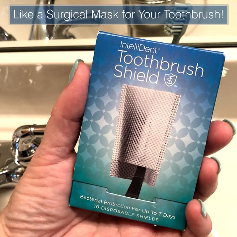 Intellident Toothbrush Shields - Toothbrush Head Cover Caps - Breathable, Quick-Drying & Disposable - Perfect for Travel, Home & Office Use - 20 Count (Pack of 2)