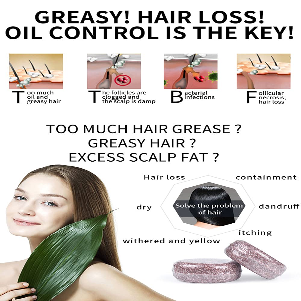 Solid Shampoo Bar - Natural Darkening, Hair Loss Treatment & Regrowth for Men & Women