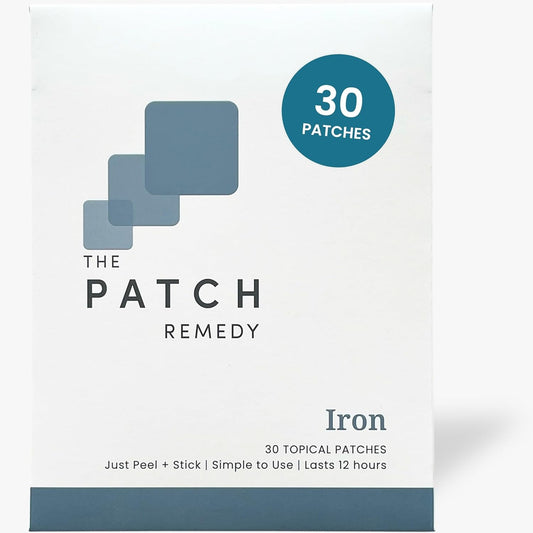 Iron Patch | Iron Bisglycinate, Vitamin C, Vitamin B9 (Methylfolate), Vitamin B12, Beta-Carotene, Astaxanthin | 30 Patches