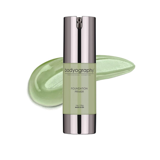 BODYOGRAPHY - Foundation Primer (Green): Flawless Anti-Aging Salon Makeup Primer w/Vitamin E, A, Jojoba, Grapeseed Oil | Control Shine | Gluten-Free, Cruelty-Free, 1 oz.
