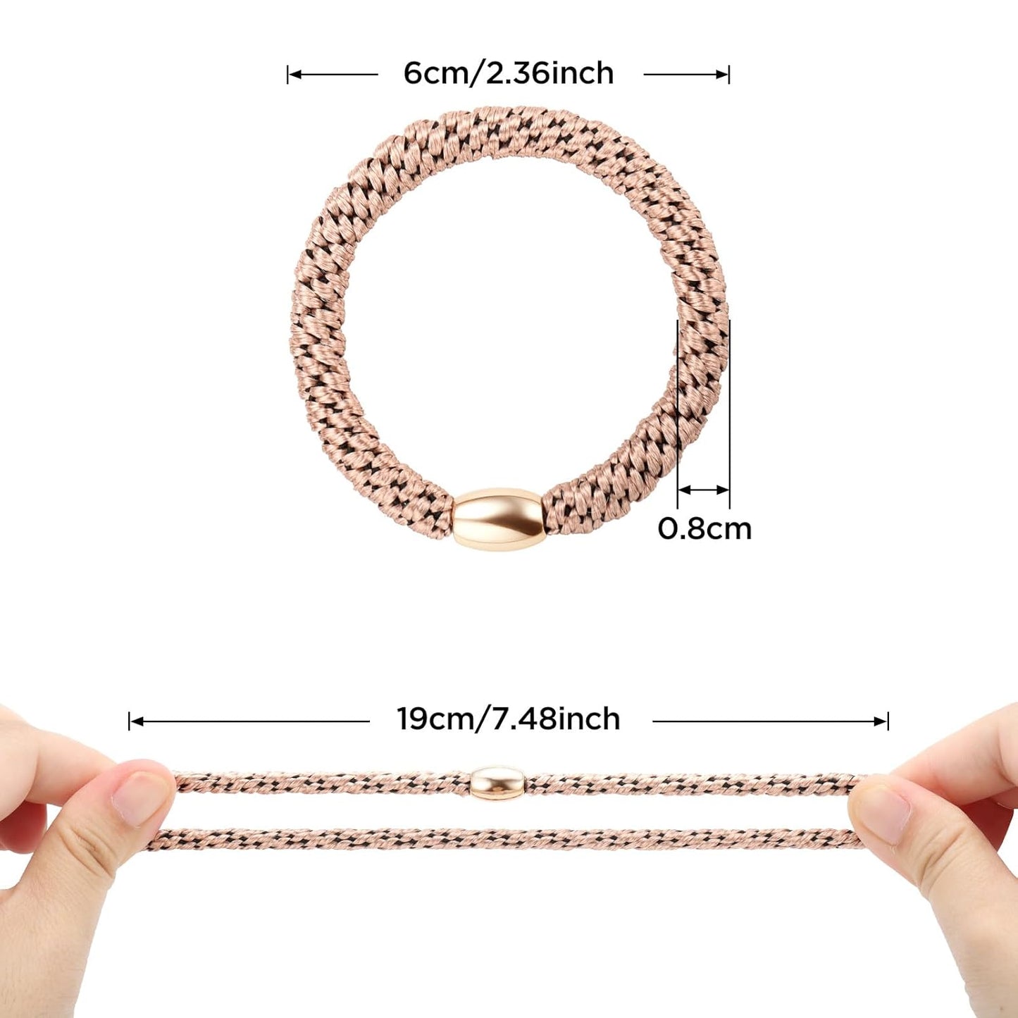 Hair Ties No Damage, Funtopia 30 Pcs Ponytail Holders Braided Hair Ties for Thick Hair, Elastics Hair Bands for Women Hair