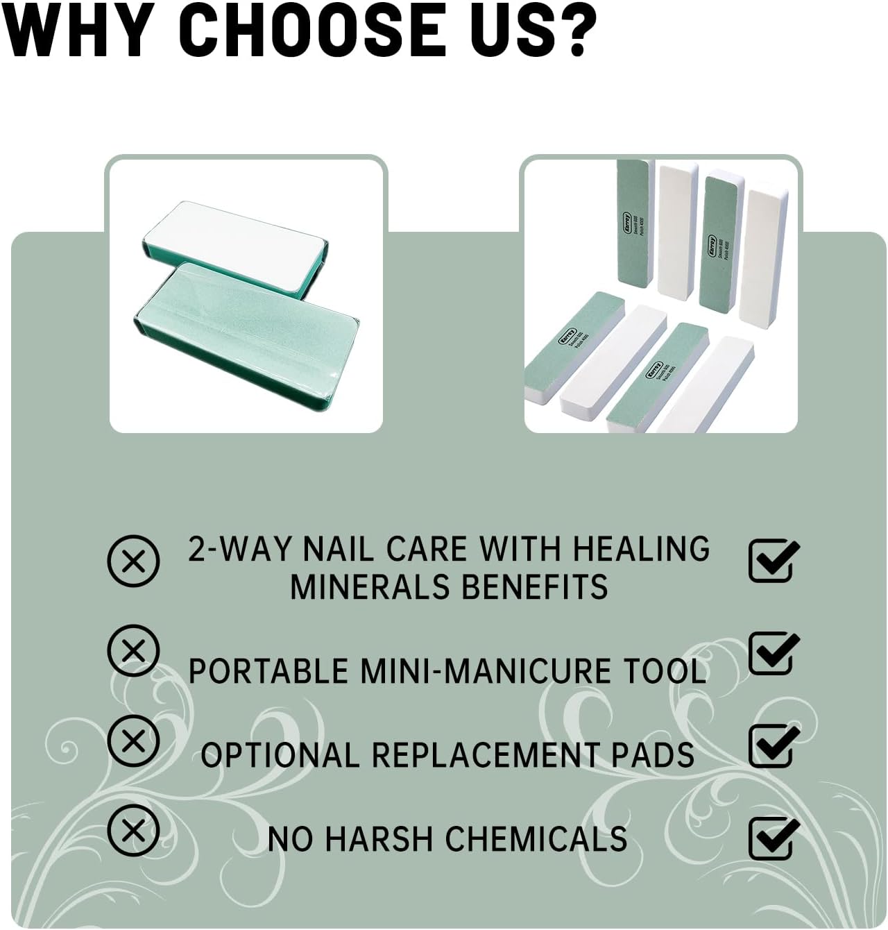 Nail Files and Buffers for Natural Nails Smooth and Polish Gel Surface 400/600/4000 Grit (C-Cuboid)