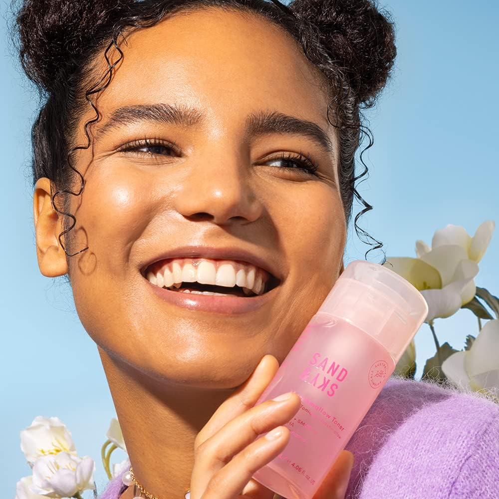 Sand & Sky Australian Essentials Brightening Toner with Niacinamide & Glycolic Acid - Marshmallow Extract Essence, Exfoliates & Strengthens Skin, 4.2 fl oz