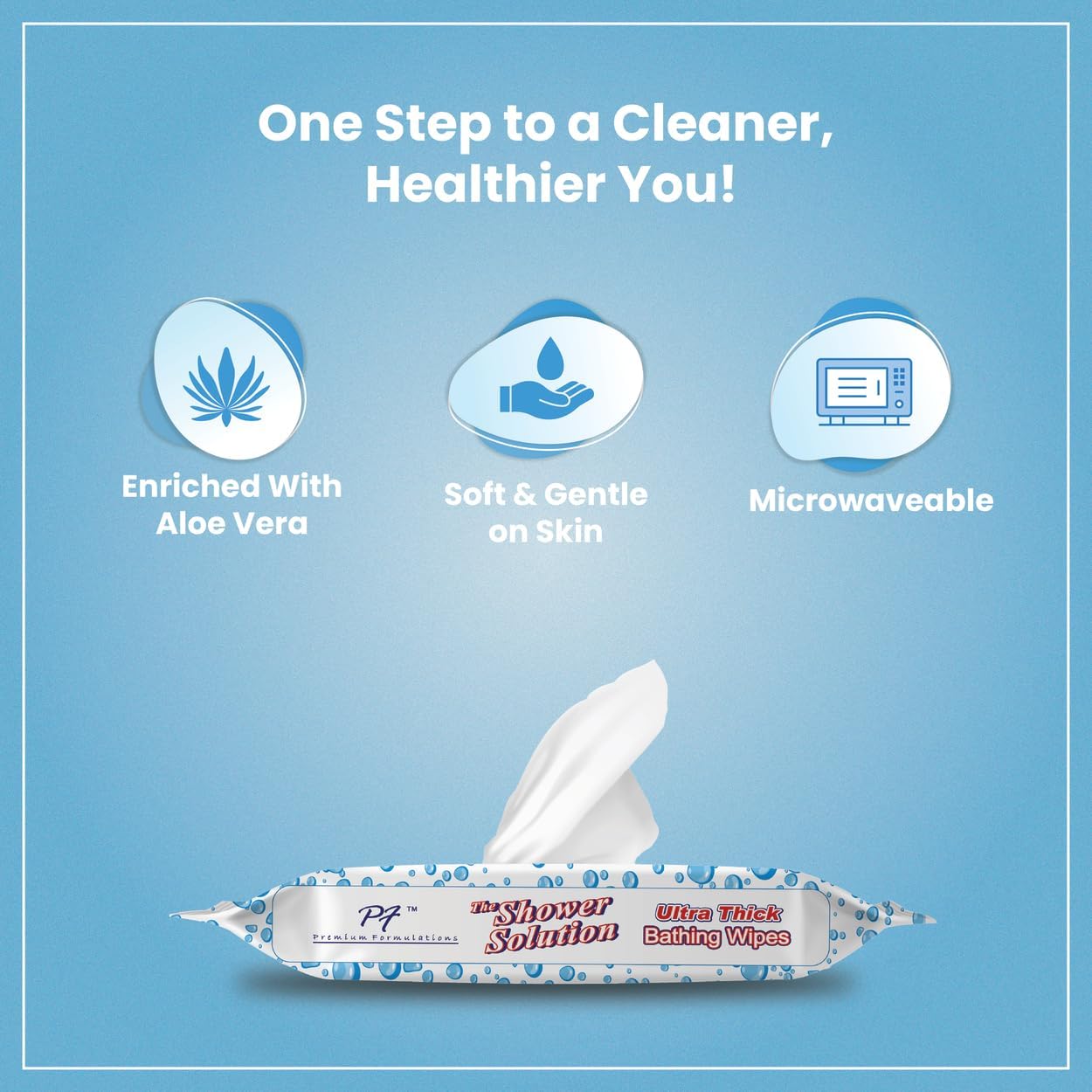 Shower Solution Ultra Thick Rinse Free Bathing Wipes for Post Workouts, Camping, Backpacking, Outdoors and Hiking, Extra Large 10 Wipes Pack