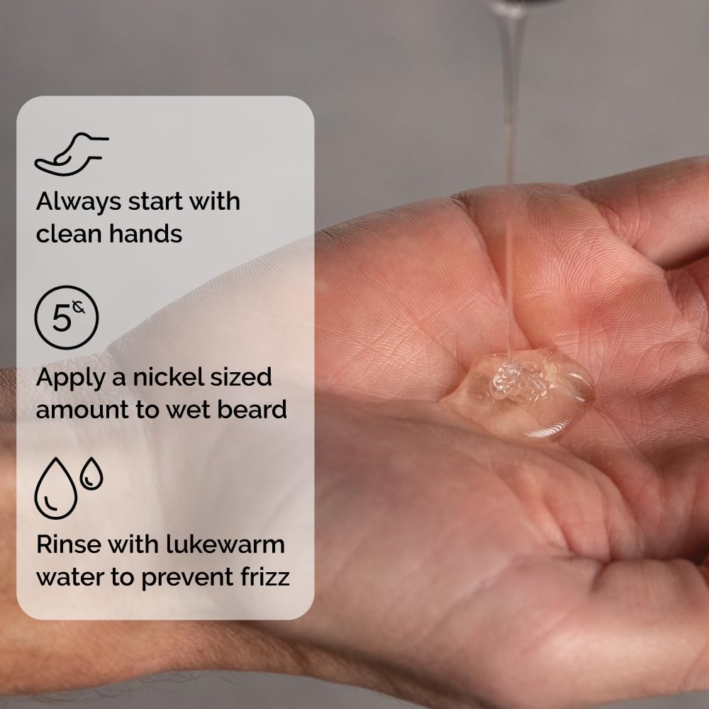 ZEUS Beard Shampoo, Cleansing & Moisturizing with Green Tea & Natural Ingredients to Soften - 8 oz. (Made in USA) Vanilla Rum