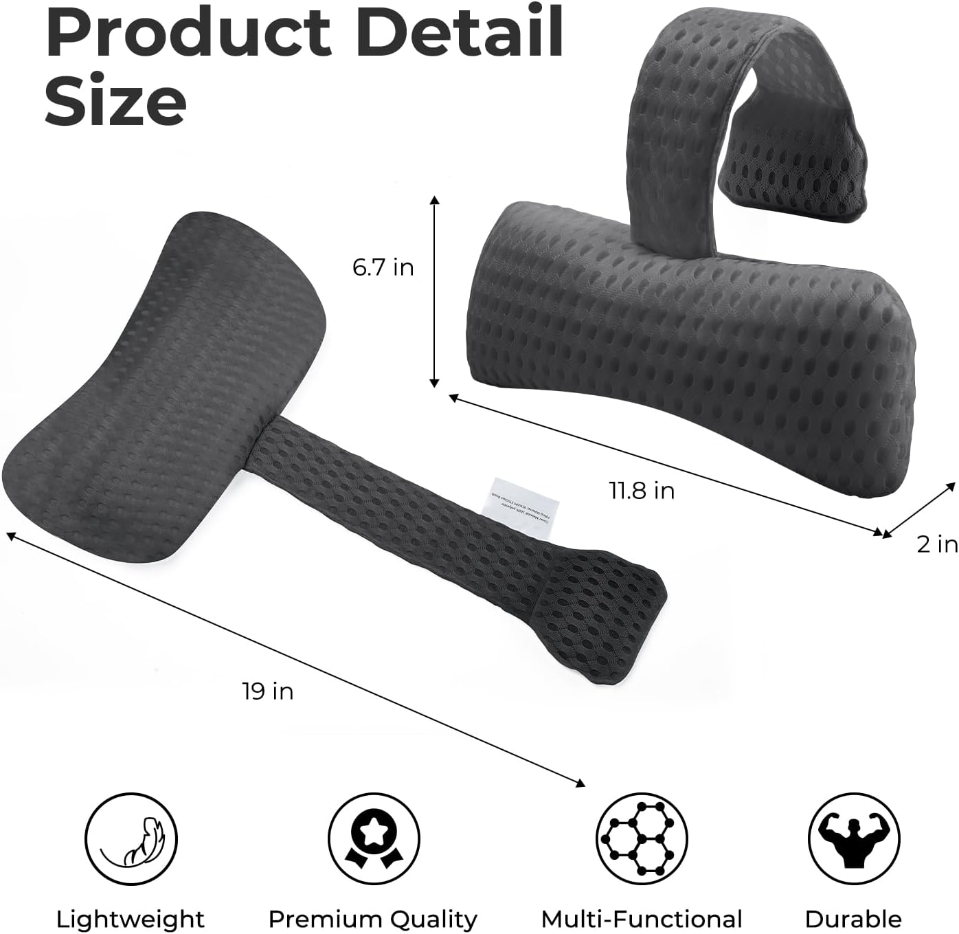 Headrest Pillow for Patio Chaise Lounge，Hot Tub Pillow for Headrest, Universal Height Adjustable Chaise Lounge Pillow for Sunbathing Swing Pool Furniture, Grey (Grey)