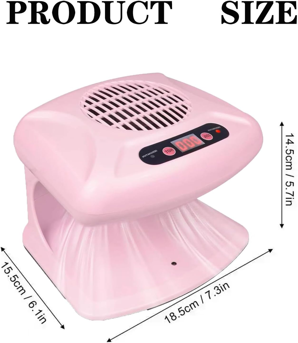 Nail Dryer for Regular Polish 300W 2 in 1 Nail Drying Fan with Auto Sensor Hot and Cold Air Professional Nail Dryer for Manicure Salon and Daily Home Use(Pink)