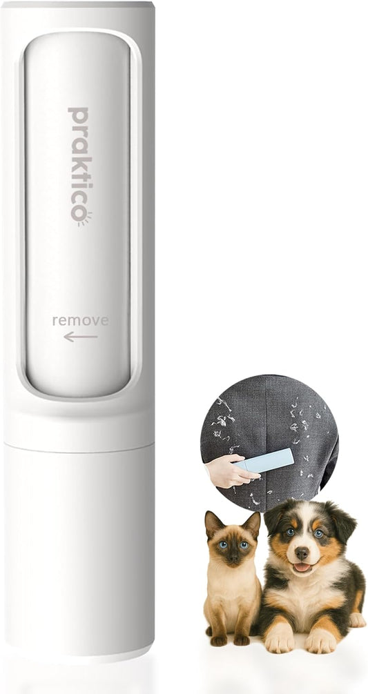 Reusable Lint Roller – Portable & Compact Pet Hair Remover for Clothes, Furniture & Car | Eco-Friendly, Washable & Durable (White)