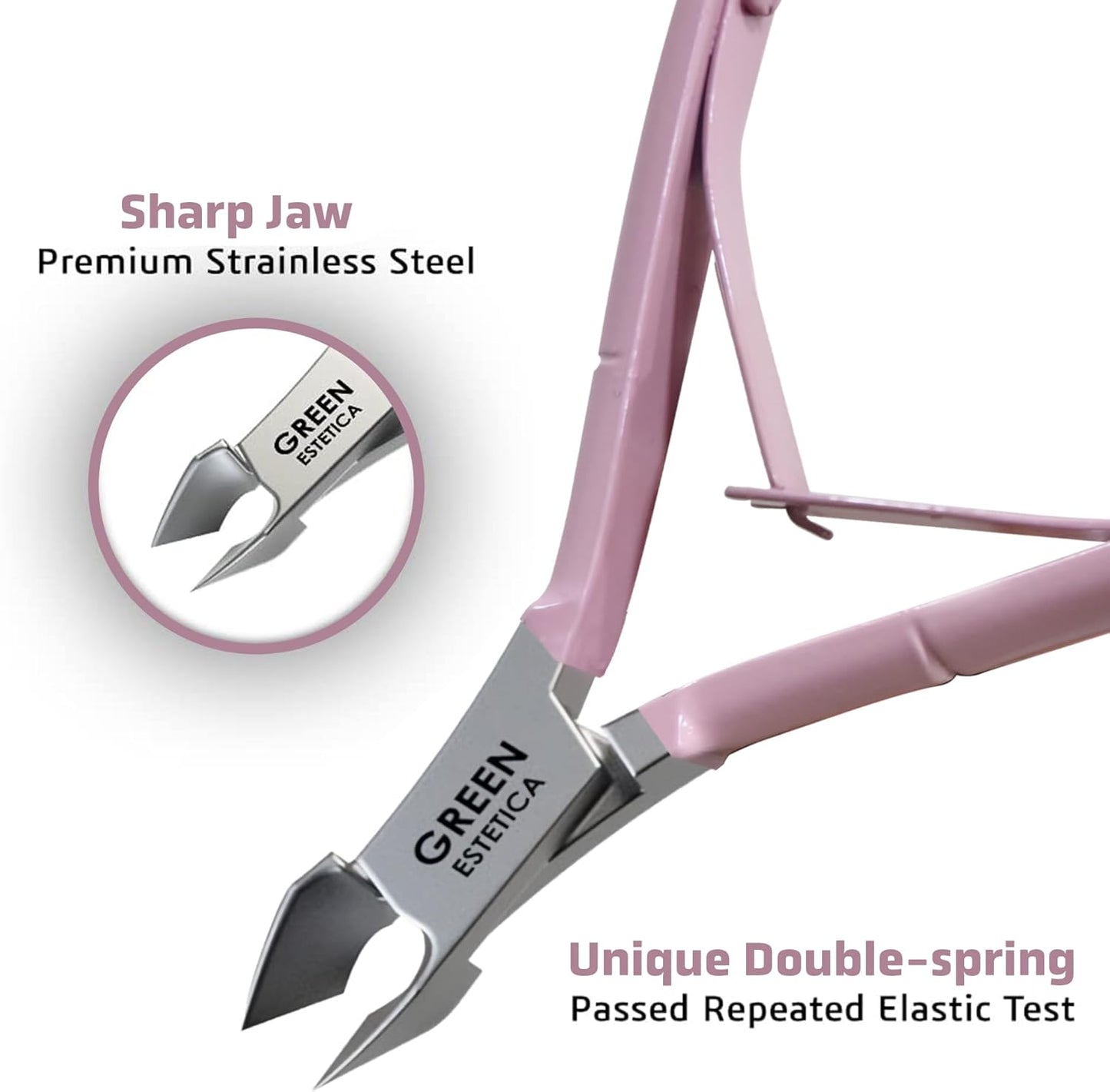 Professional Cuticle Trimmer with Cuticle Pusher Nail Cuticle Remover Nipper Silver Stainless Steel Sharp Blades Manicure Tools with Double Spring Nail Care Pedicure Nail Tools Home Spa (Rose)