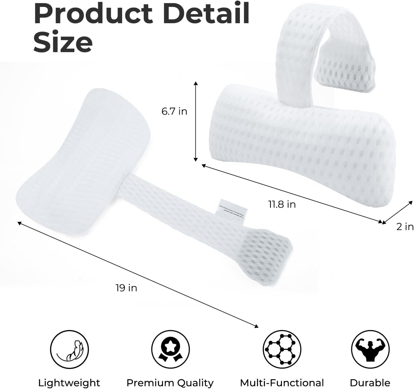 Headrest Pillow for Patio Chaise Lounge，Hot Tub Pillow for Headrest, Universal Height Adjustable Chaise Lounge Pillow for Sunbathing Swing Pool Furniture