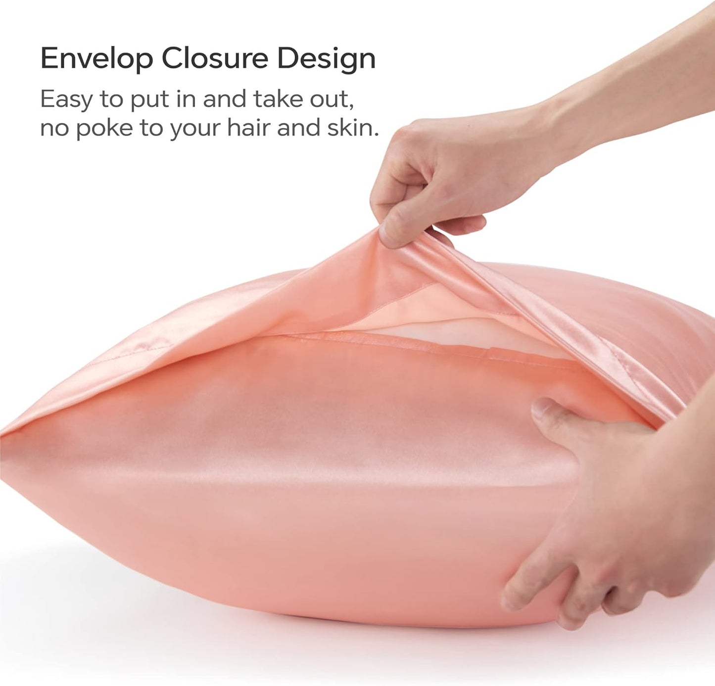 BEDELITE Satin Body Pillow Cover, Super Soft and Cooling Body Pillow Pillowcase for Hair and Skin, Breathable Silky Full Long Pillowcase Cover(20"x54", Coral)