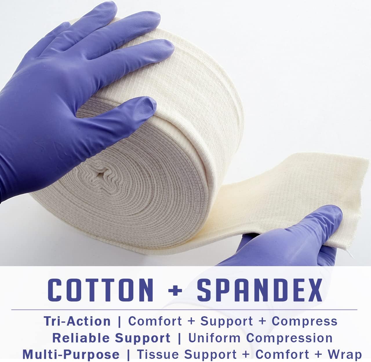 EVERLIT Elasticated Tubular Support Bandage | Stockinette Tubing for Large Arm, Knees, Legs | Light to Moderate Compression Bandage Roll For Tissue Support (Size E | 3.5" x 11 yd)