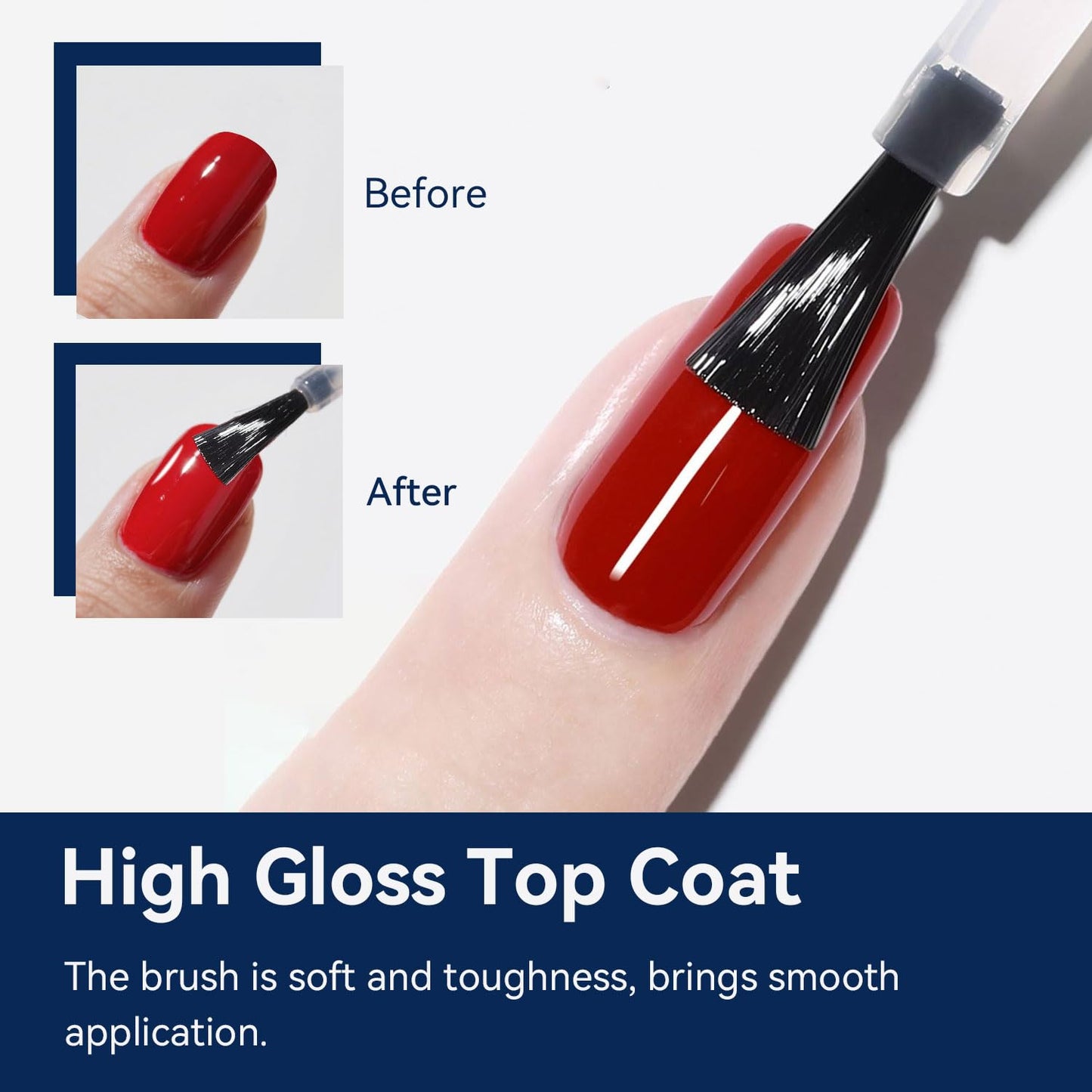 JODSONE 16.5ml Gel Top Coat No Wipe Clear Glossy Shine Finish Long Lasting No Soak Off Nail and Need U V Lamp Cured for Salon DIY Nail Art Design