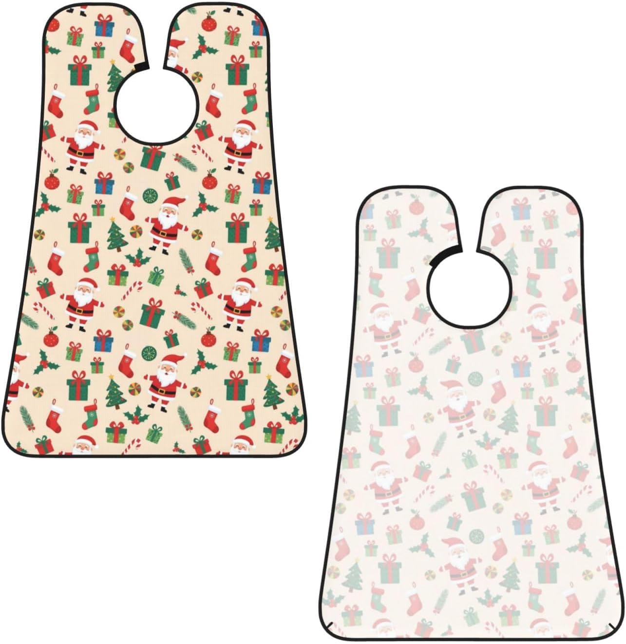 Beard Grooming Cape, Waterproof Hair Catcher for Shaving Trimming, Non-Stick Bib Apron Gifts for Dad Men, Cute Cartoon Santa Claus Christmas Shave Bib