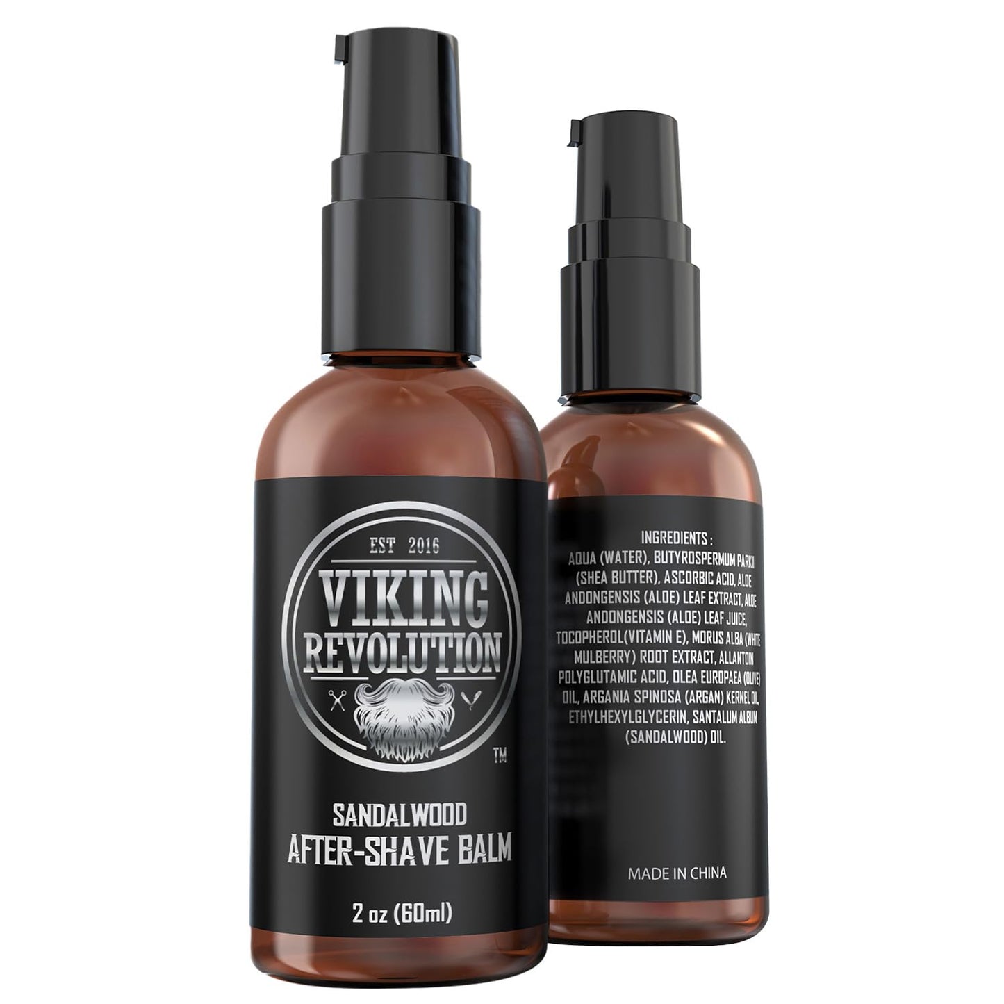 Viking Revolution Luxury After-Shave Balm for Men - Soothes and Moisturizes Face After Shaving - Eliminates Razor Burn for A Silky Smooth Finish - Sandalwood Scent (Pack of 2)