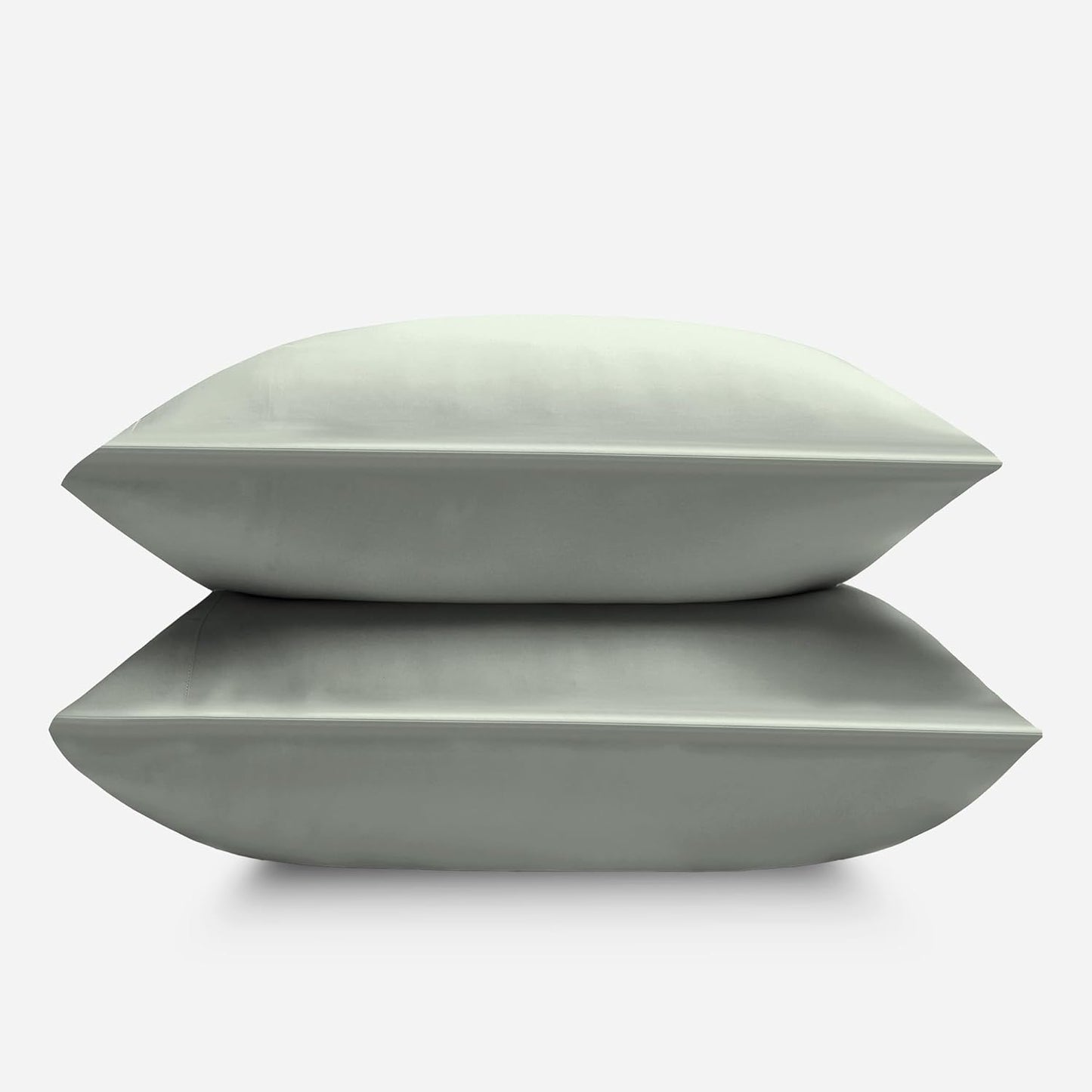 DOZ Pillowcase Set, 100% Viscose derived from Bamboo, Organically Grown, Buttery Soft, Silky, Breathable, Cooling, Oeko-TEX, High GSM, 2-Pack, Envelope Closure (King, Sage)