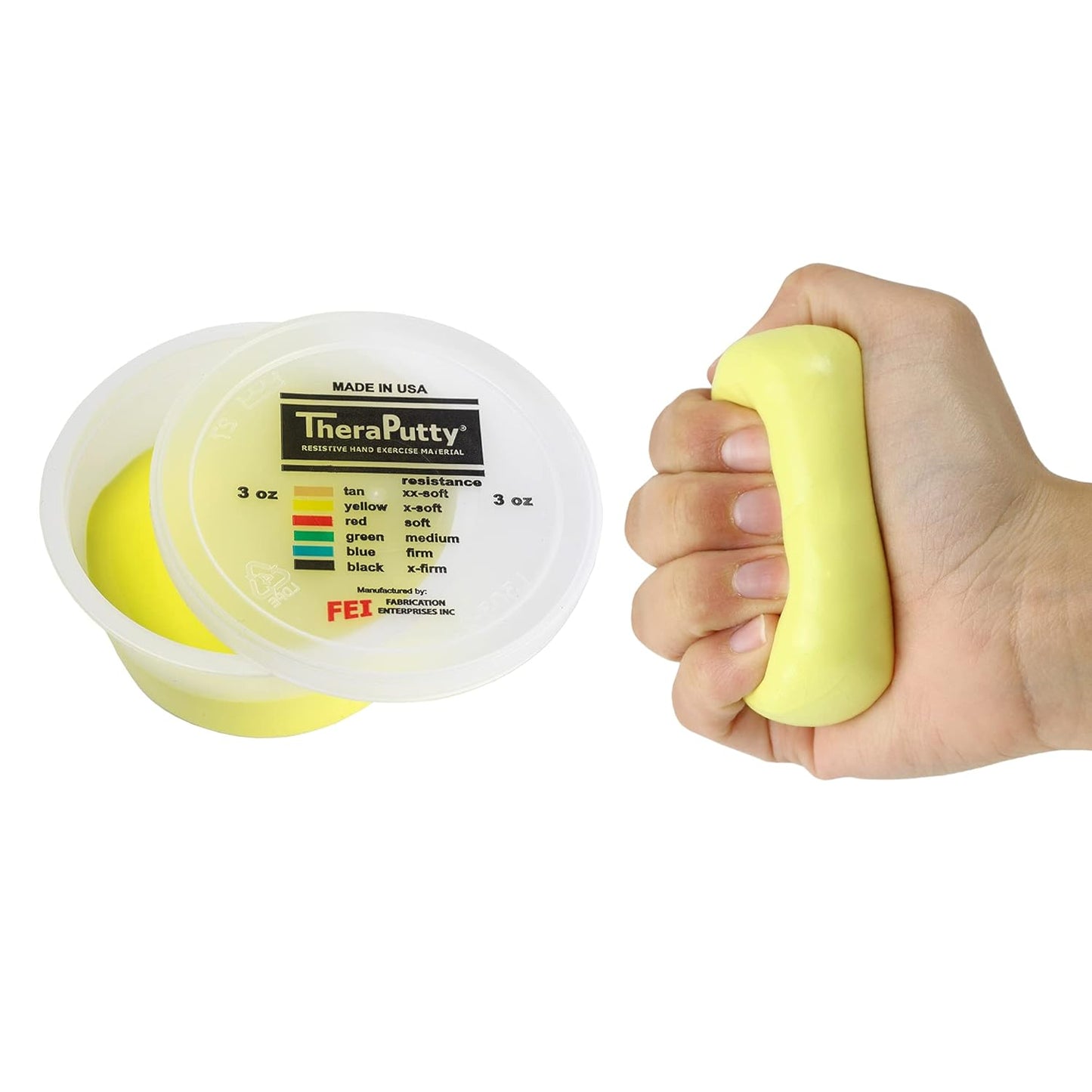 CanDo 10-2611 Theraputty Plus Hand Exercise Putty, Yellow, 3oz, X-Soft