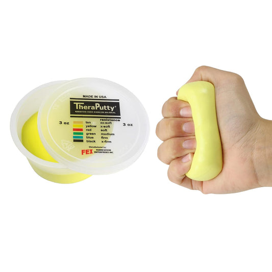 CanDo 10-2611 Theraputty Plus Hand Exercise Putty, Yellow, 3oz, X-Soft