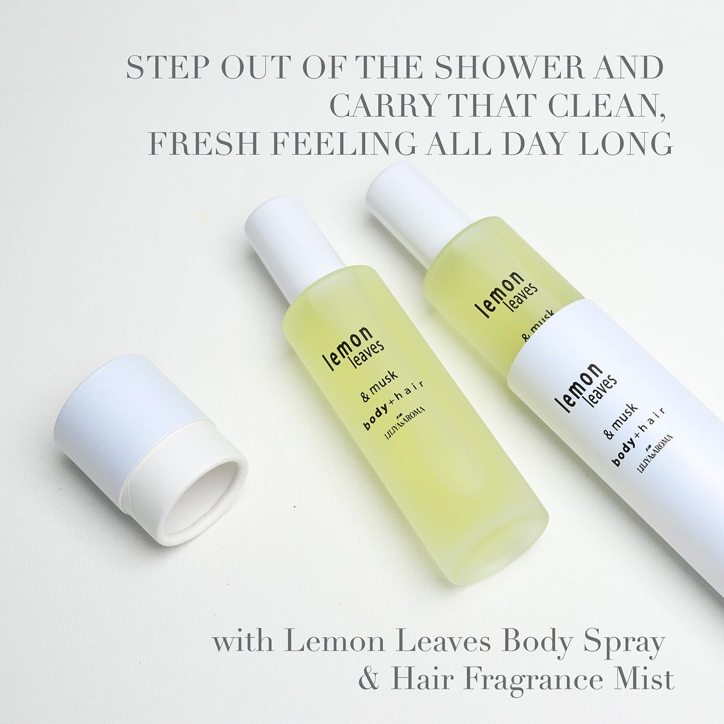 Liliya's Aroma Lemon Leaves After-Shower Body Spray | Clean Scented Hair Mist | Vegan Lemon Fresh Fragrance | Cruelty-Free Everyday Hydrating with Glycerin - 3.4 fl oz
