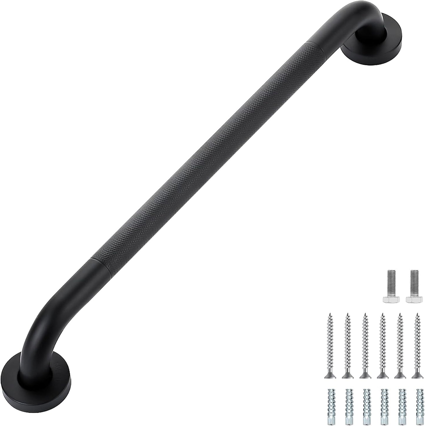 Grab Bars for Shower, 1 Pack 20-Inch Anti Slip Shower Handles for Elderly, Safety Shower Grab Bar, Stainless Steel Handicap Grab Bars for Bathroom (Black 1" Diameter)