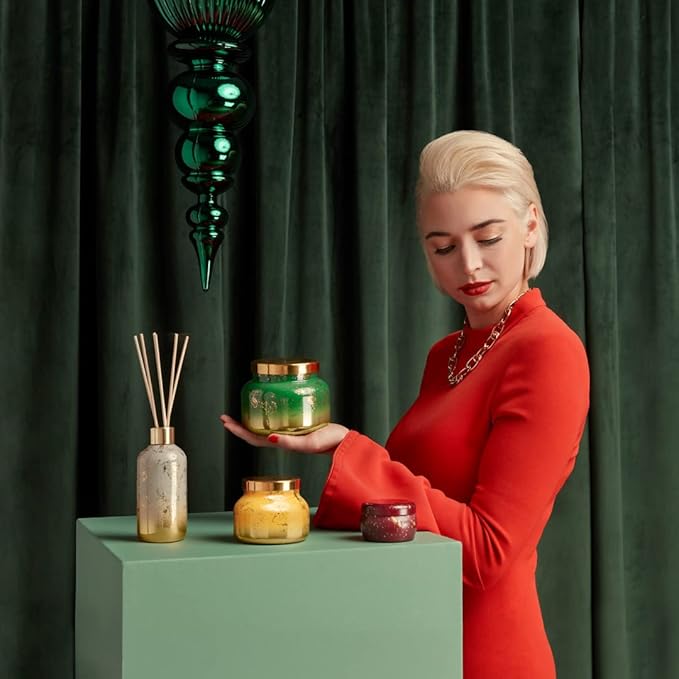 Capri Blue Glimmer Reed Diffuser Set - Includes Diffuser Sticks, Scented Oil, and Decorative Glass Bottle - Home Decor Room Freshener - Home Fragrance (Volcano, 8 fl oz)